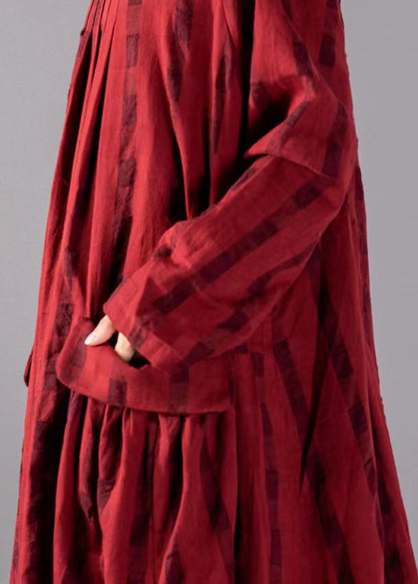 Kvinnors Långärmad Klänning med Stora Fickor 3