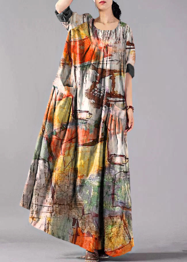 Kvinnors Långärmad Klänning med Stora Fickor 5