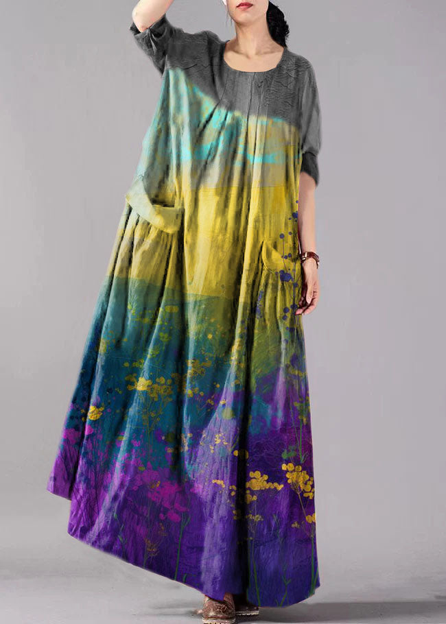 Kvinnors Långärmad Klänning med Stora Fickor 7