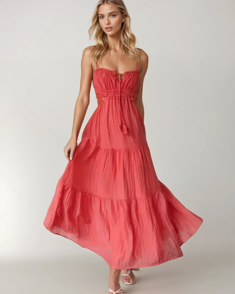 Kvinnors Maxi Klänning Boho Chic Utsvängd 2