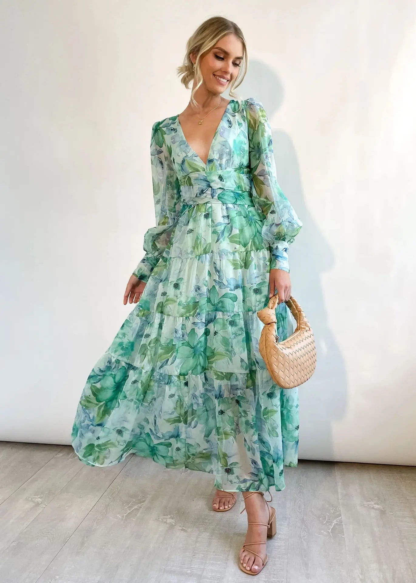 Kvinnors Maxi Klänning Flödande Chiffon 2