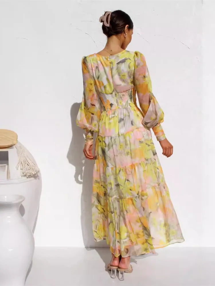 Kvinnors Maxi Klänning Flödande Chiffon 4