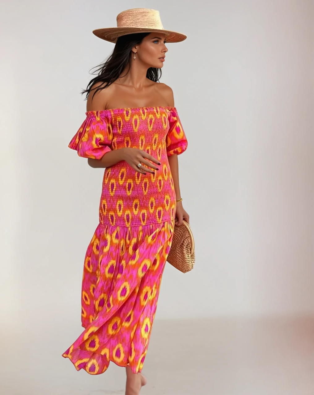 Kvinnors Maxi Klänning Flödande Lätt Tyg 1