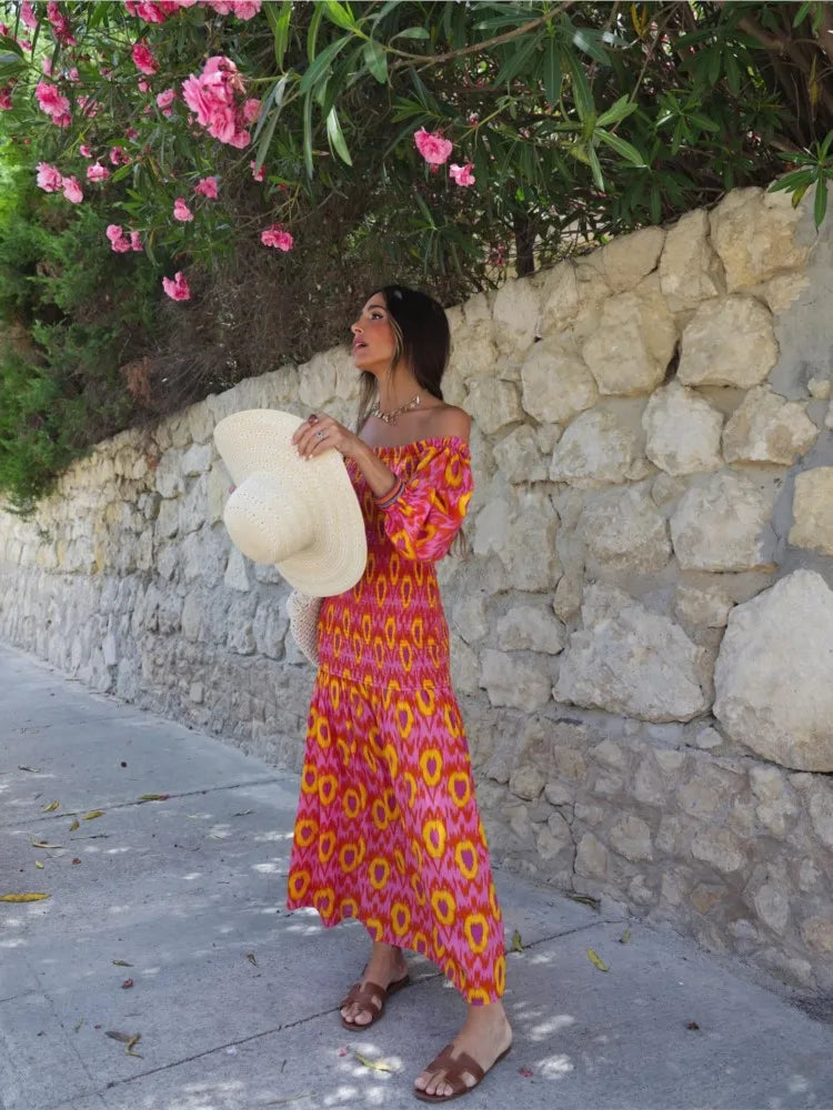 Kvinnors Maxi Klänning Flödande Lätt Tyg 6