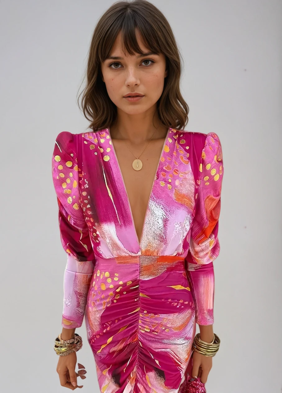 Kvinnors Maxi Klänning Flödande Mjukt Tyg Elegant 2