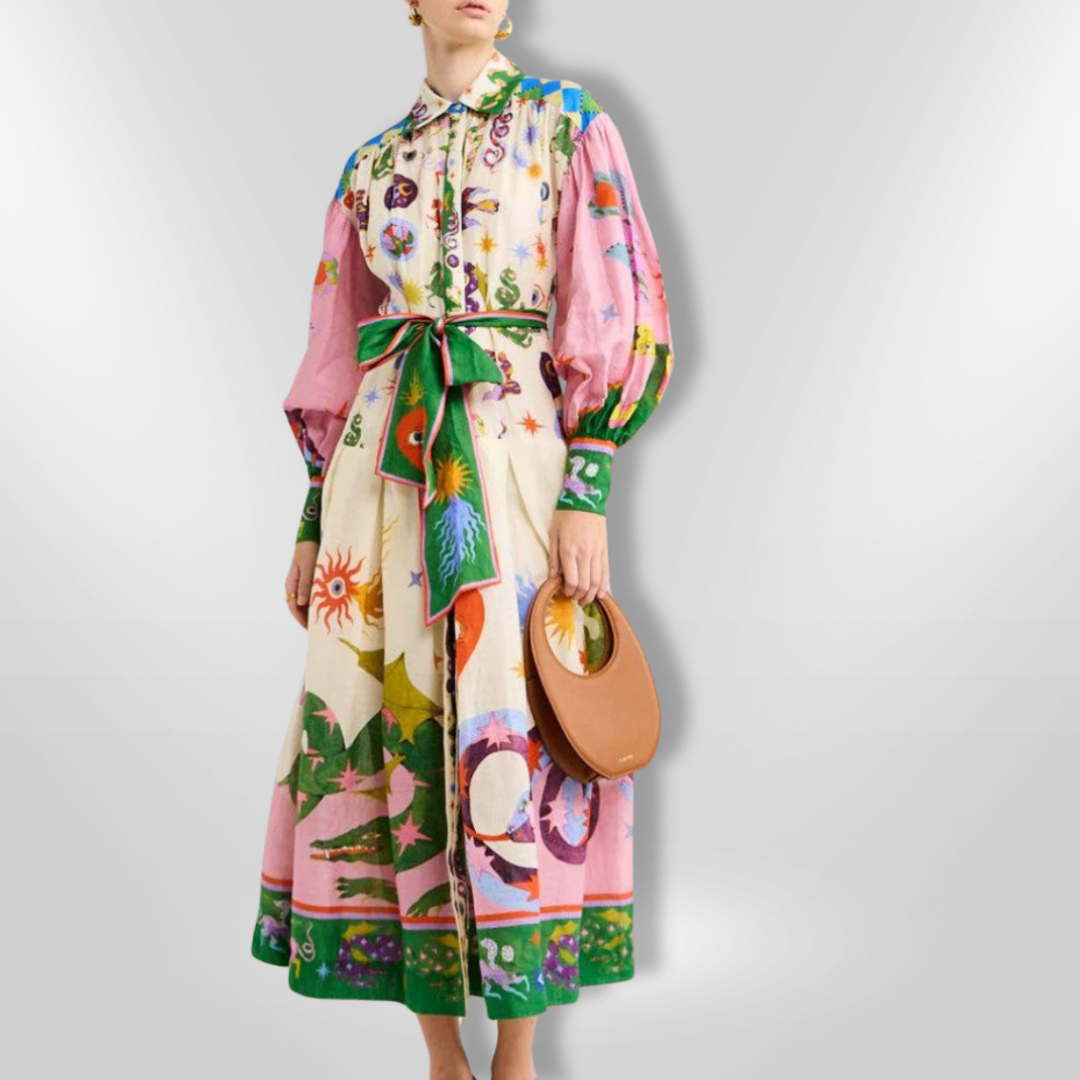 Kvinnors Maxi Klänning Med Voluminösa Ärmar 6