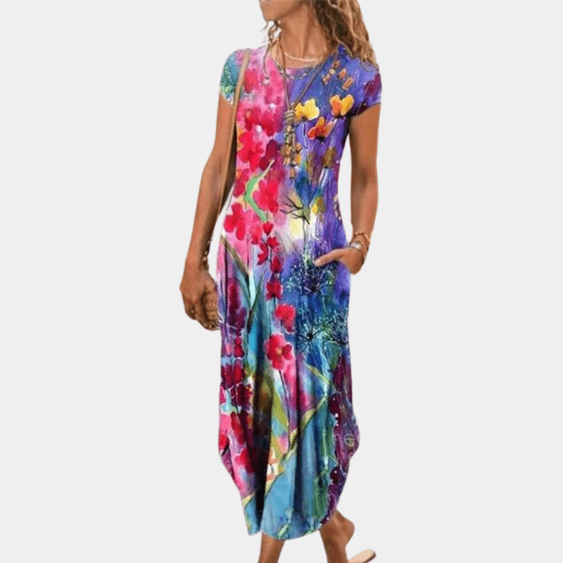 Kvinnors Maxi Klänning Raffinerad Stil Lätt Tyg 2