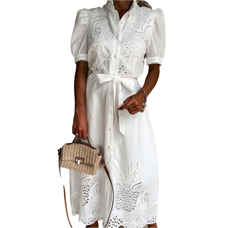 Kvinnors Maxi Klänning Sommar Stil Polyester 0