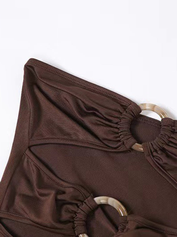 Kvinnors Maxiklänning med En Axelslinga och Hög Slits 2