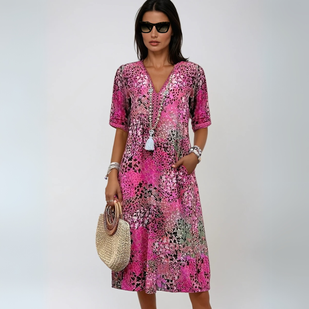 Kvinnors Midiklänning Flödande Boho-Stil 2