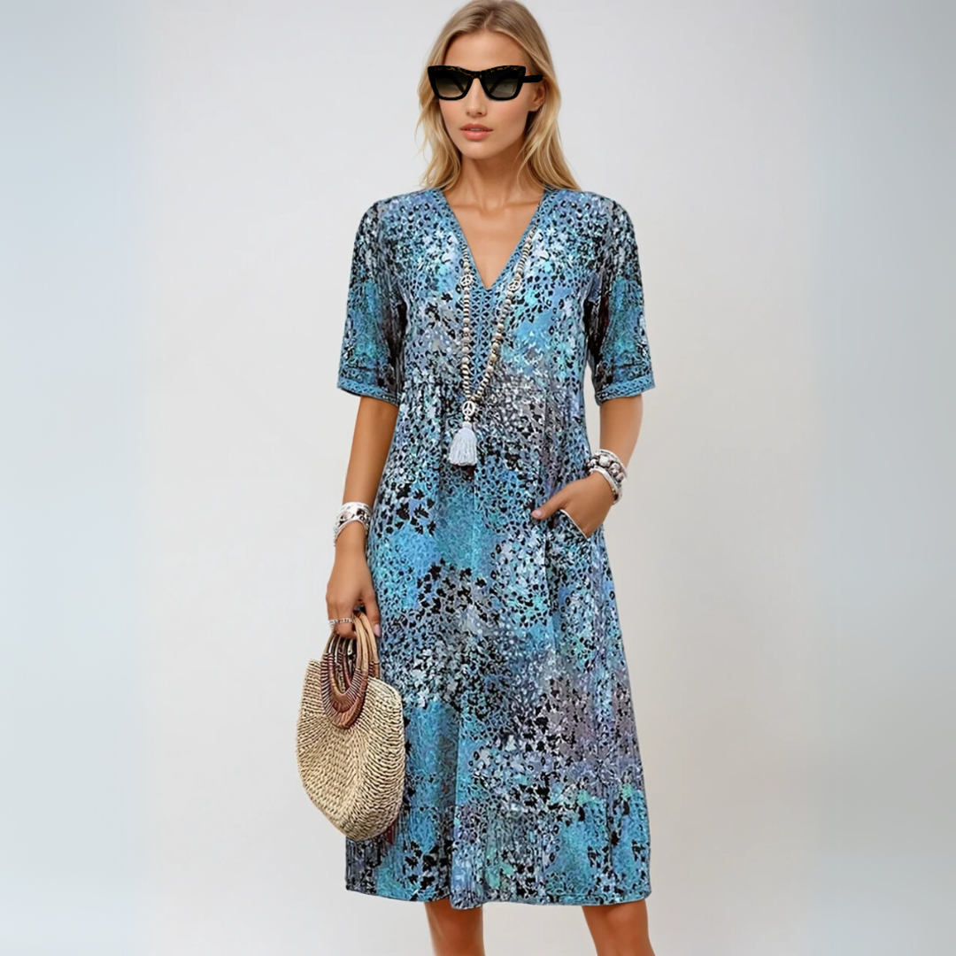 Kvinnors Midiklänning Flödande Boho-Stil 3