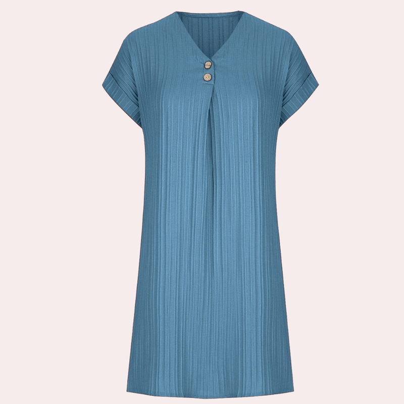 Kvinnors Mini Klänning V-ringning Minimalistisk Stil 3