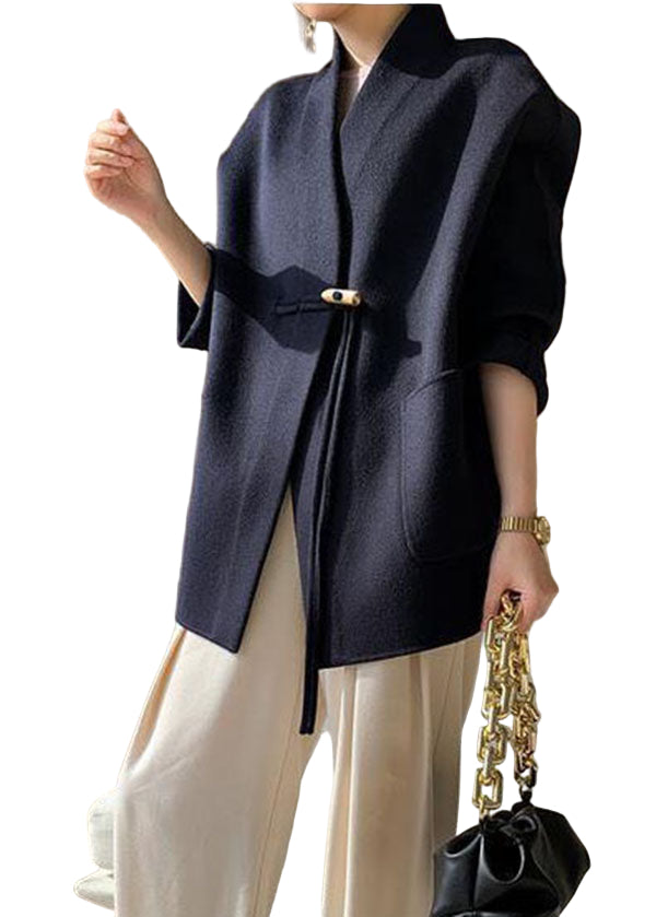 Kvinnors Överdimensionerad Kappa med Fickor och Fringes 4