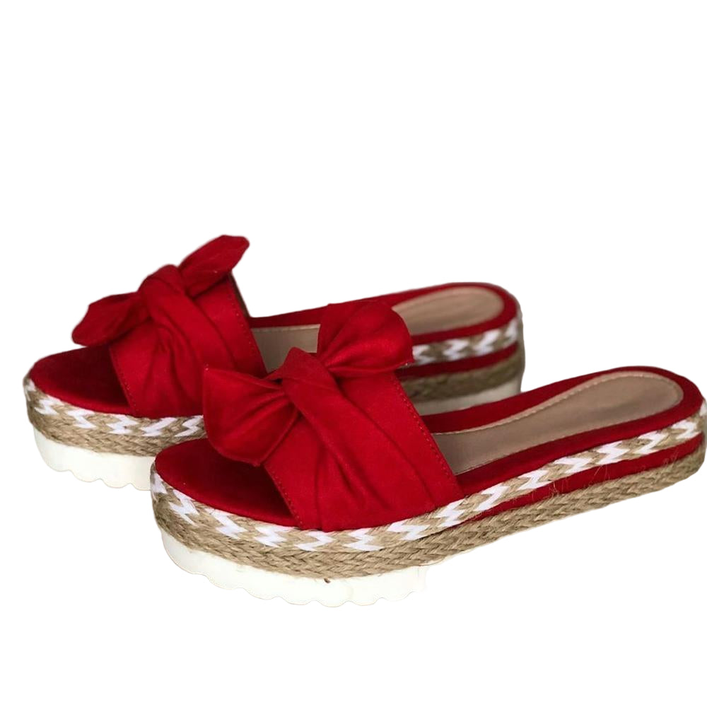 Kvinnors Plattform Sandaler med Rosett 1