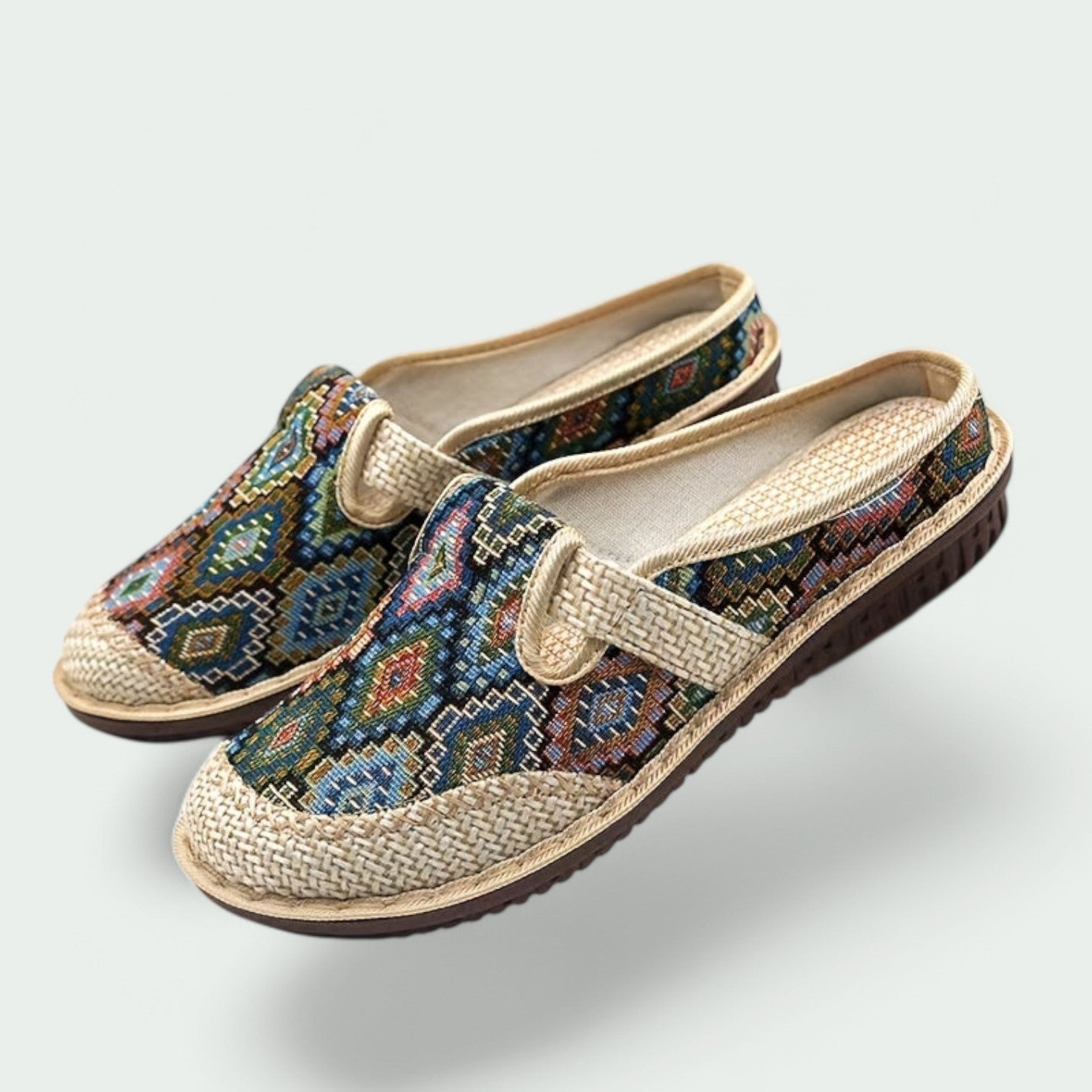 Kvinnors Plattform Sandaler med Stängd Tå och Geometriskt Mönster 1