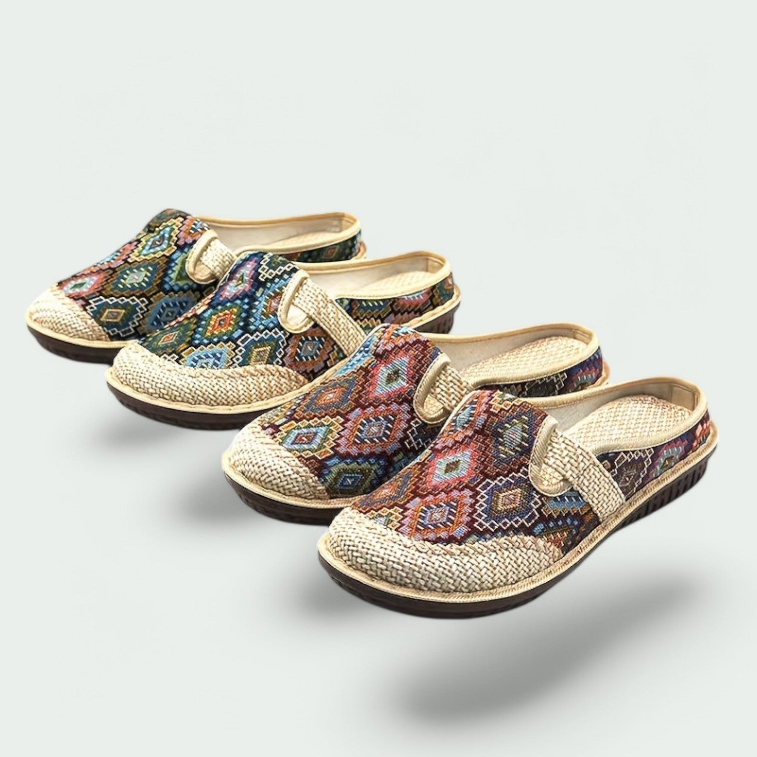 Kvinnors Plattform Sandaler med Stängd Tå och Geometriskt Mönster 3