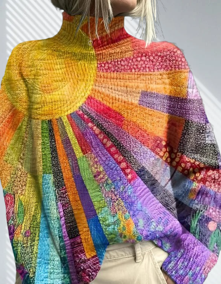 Kvinnors Polotröja Färgglad och Tidlös 1