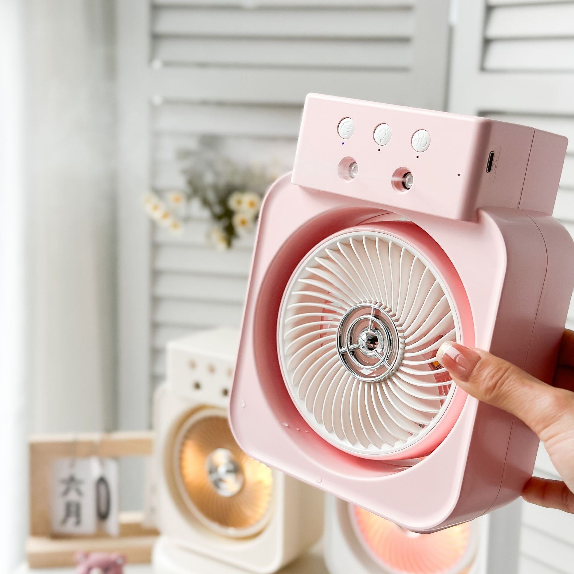 Kvinnors Portabel Minifläkt USB-laddning Kompakt Design 2