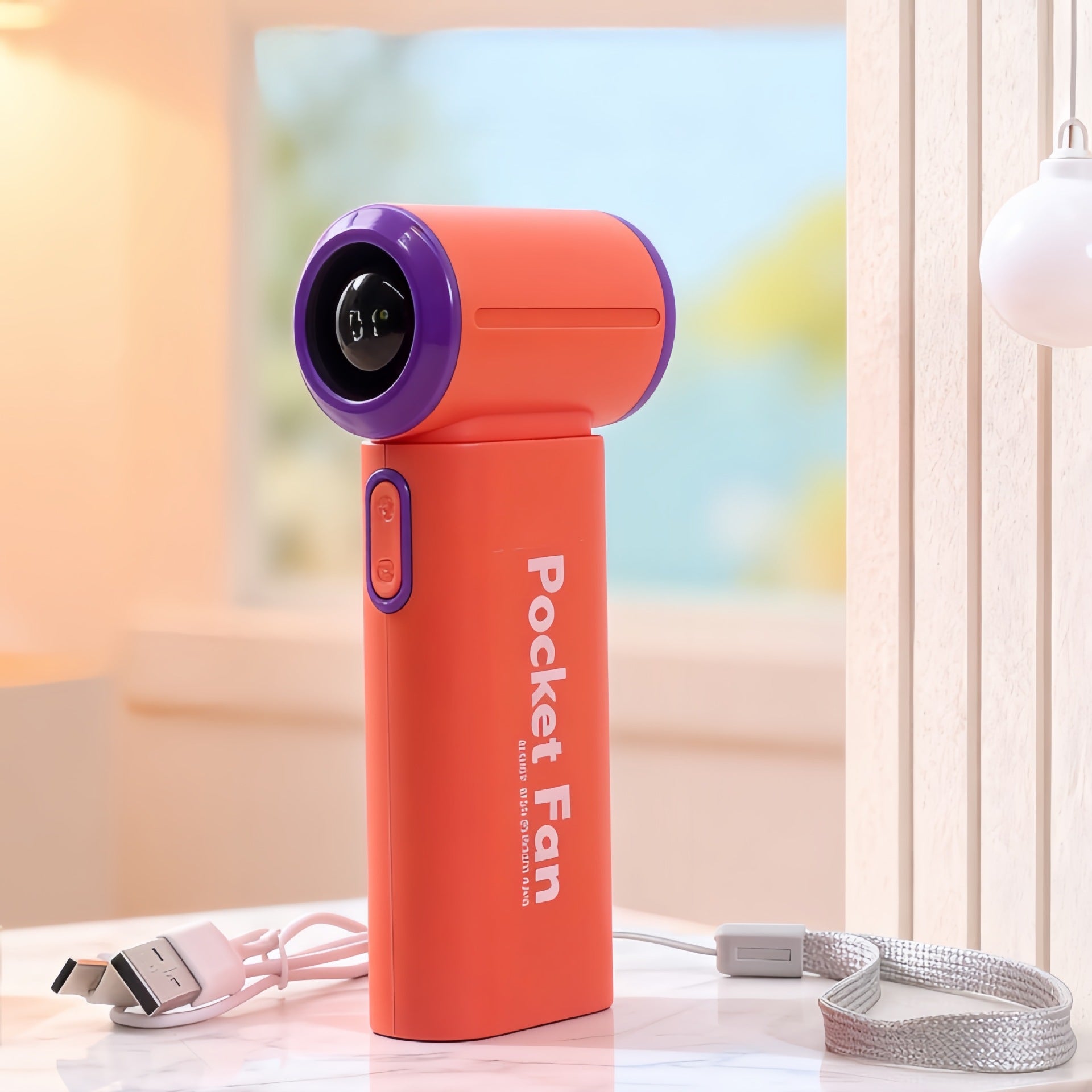 Kvinnors Portabla Minifläkt med LCD-Display och USB-Laddning 6