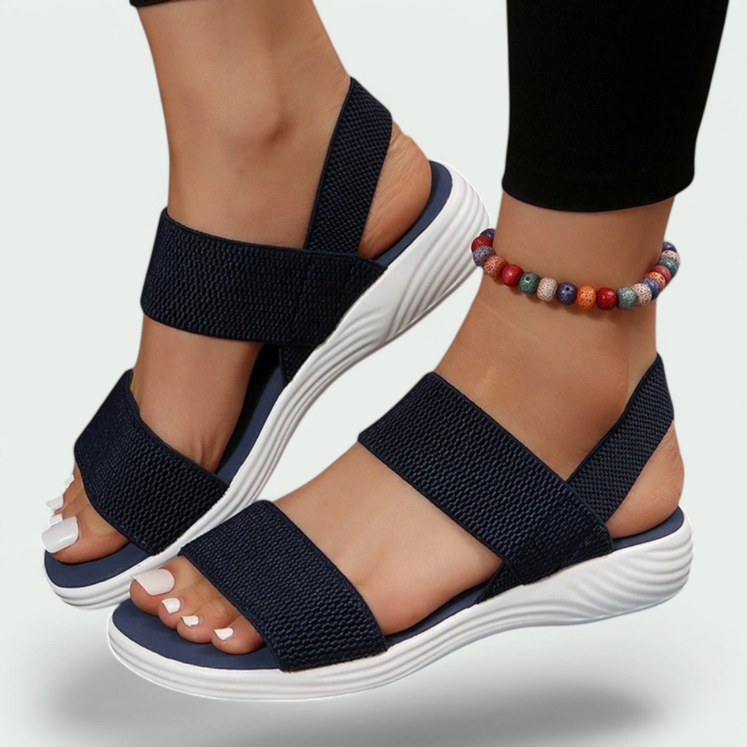 Kvinnors Sandaler Andningsbart Material Flexibel Gummisula 3