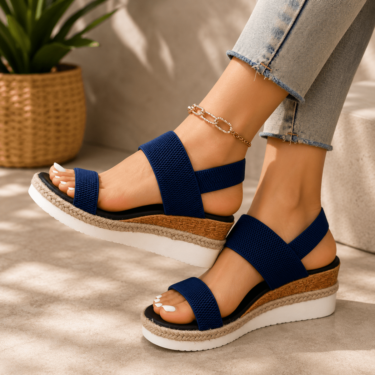 Kvinnors Sandaler med Vadderad Sula 4