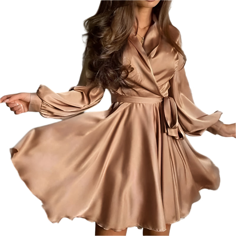 Kvinnors Satin Klänning Elegant Modell För Speciella Tillfällen 0