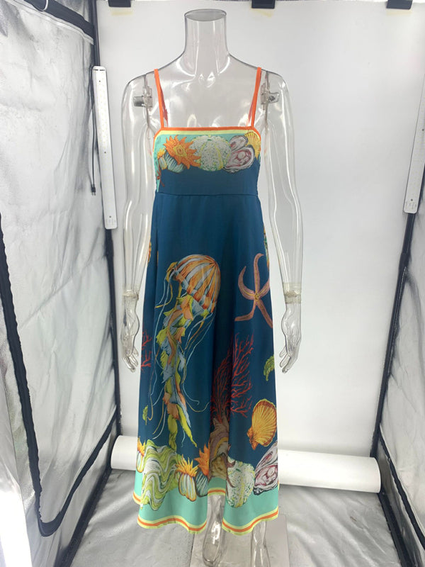 Kvinnors Semester Klänning Graffiti Bomull och Linne 3