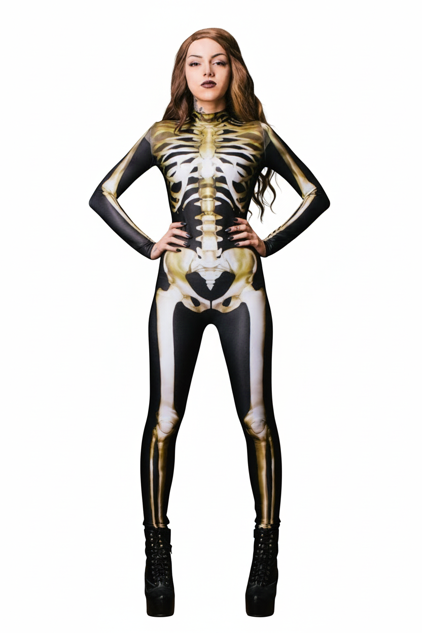 Kvinnors Skelettkostym GlowInTheDark 8