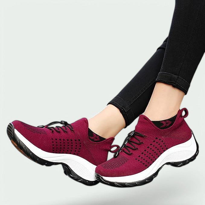 Kvinnors Sneakers Flexibla Mesh Material Andningsbar Halkfri Sula 7