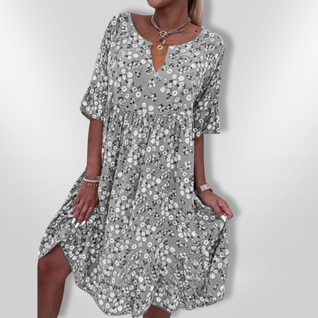 Kvinnors Sommarklänning med Blommönster och Lätt Material 5