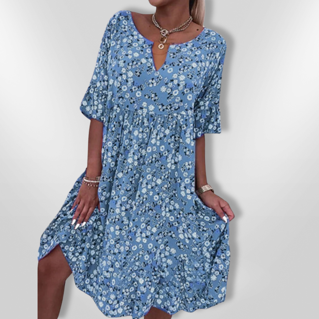 Kvinnors Sommarklänning med Blommönster och Lätt Material 6