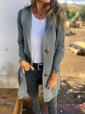 Kvinnors Stickad Cardigan Tidlös Design 4