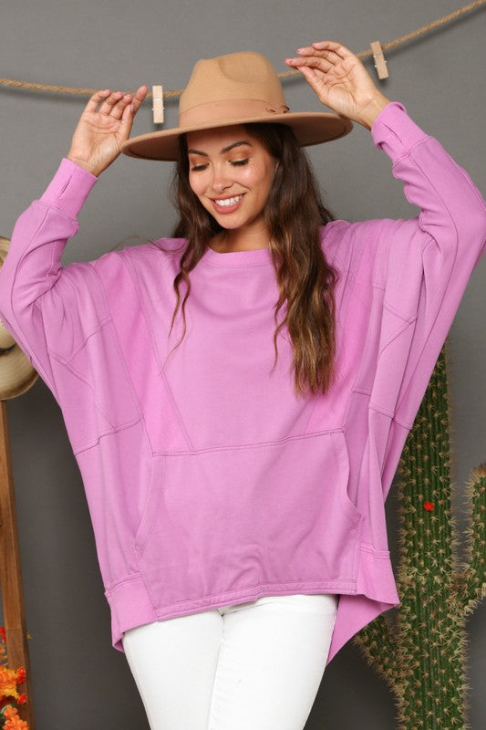 Kvinnors Sweatshirt Kontrasterande Fransk Terry 1