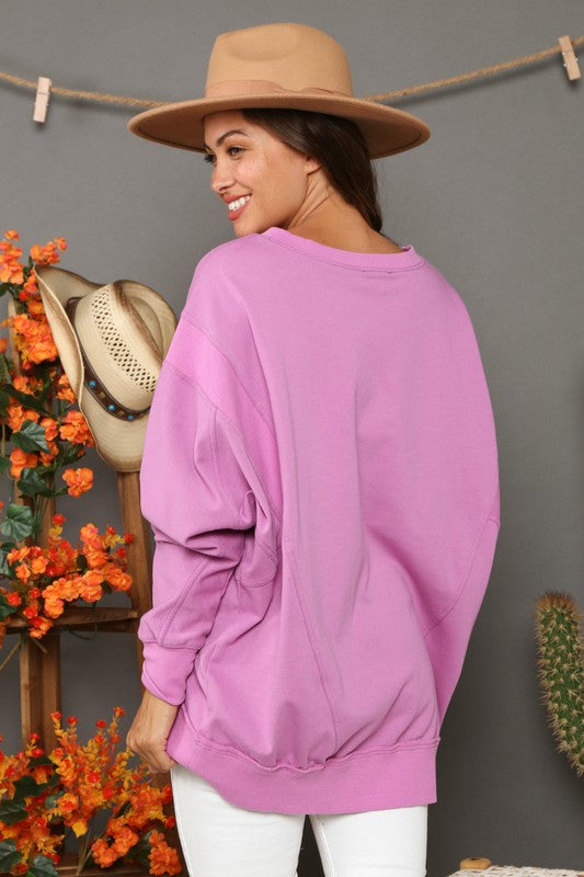 Kvinnors Sweatshirt Kontrasterande Fransk Terry 2