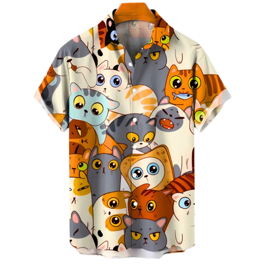 Kvinnors T-shirt Avslappnad Med Kattmotiv 0