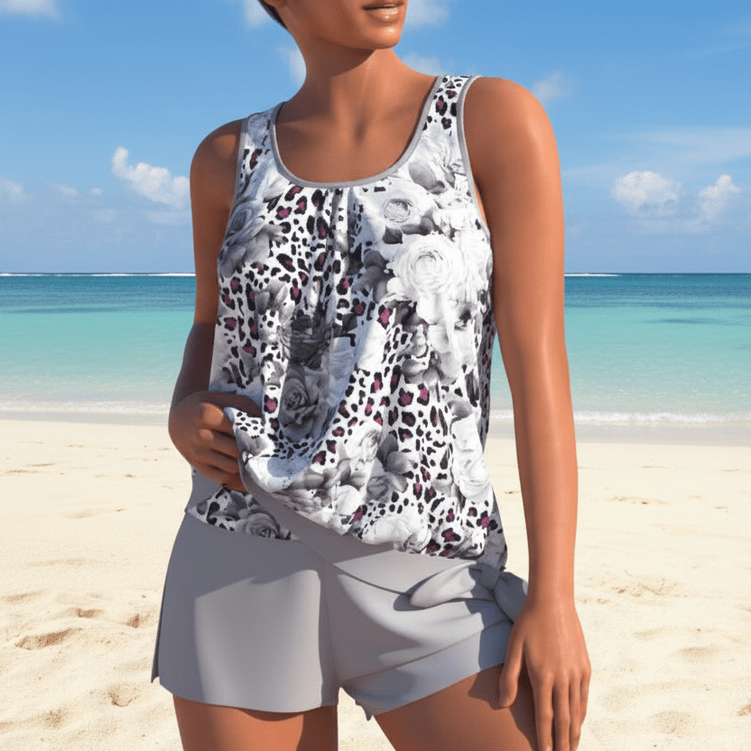 Kvinnors Tankiniset med Blommönster 5
