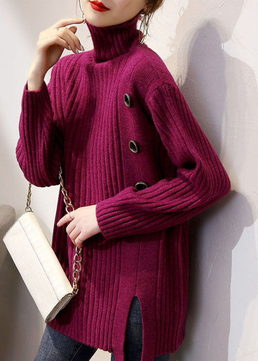 Kvinnors Turtleneck Tröja Långärmad 2