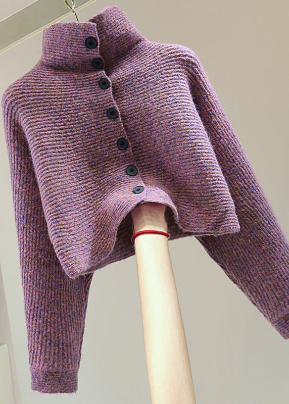 Kvinnors Turtleneck Tröja med Batwing Ärmar 1