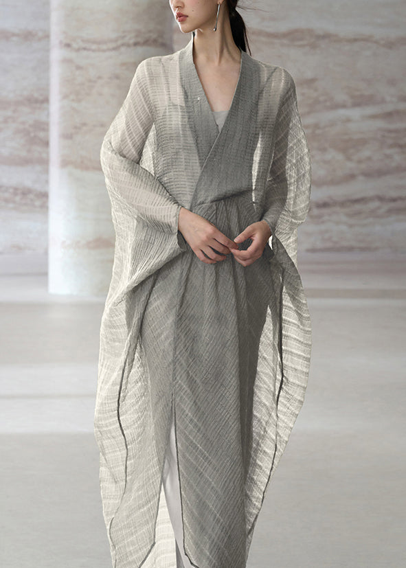 Kvinnors Tvådelad Klänning med V-ringning och Patchwork 0