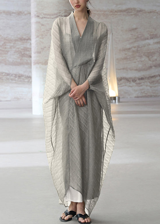 Kvinnors Tvådelad Klänning med V-ringning och Patchwork 2