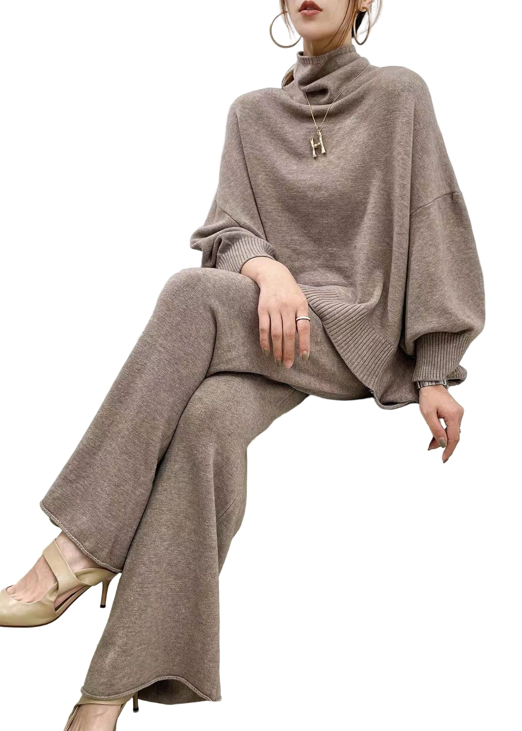 Kvinnors Tvådelad Uppsättning med Vida Ben Trendig 0