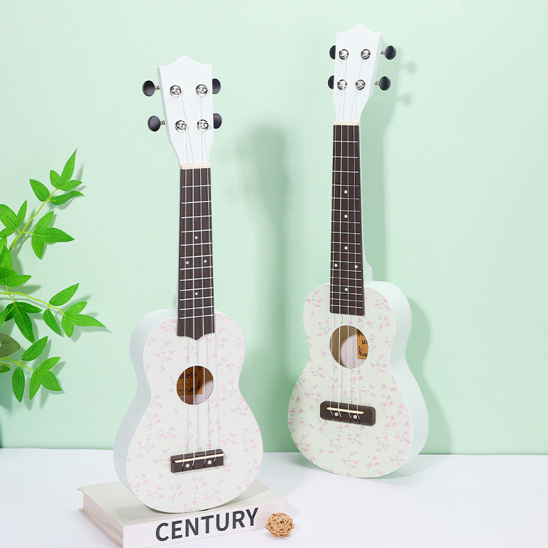Kvinnors Ukulele Blommönstrad Design 23 Tum 0