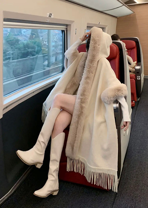 Kvinnors Ullrock med Tofs Huva Tidlös Stil 2