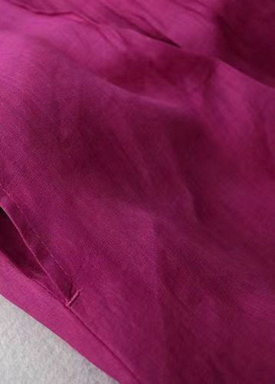 Kvinnors V-hals Klänning med Rynkiga Fickor och Patchwork-design 4