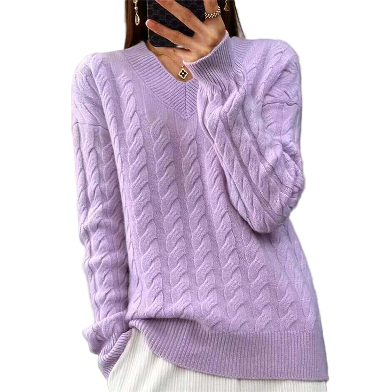 Kvinnors V-ringad Tröja Tidlös Stil 2