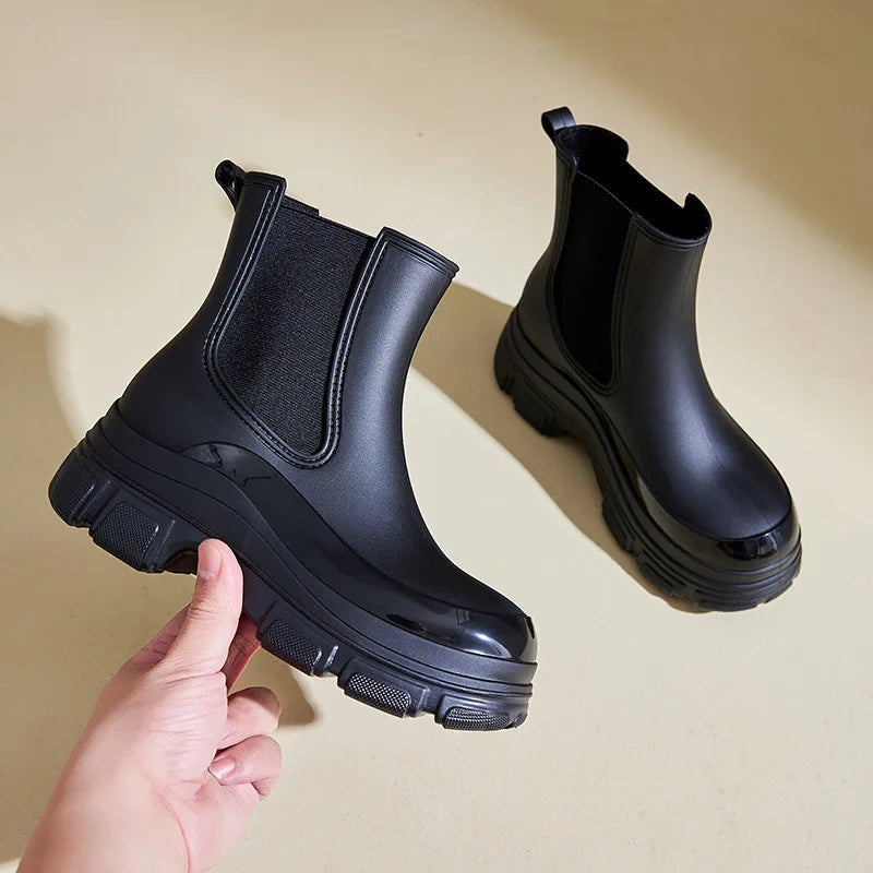 Kvinnors Vattentäta Chelsea Boots Chunky Sula 3