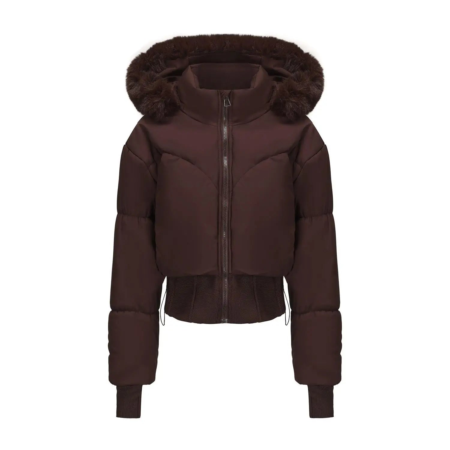 Kvinnors Vinterjacka Quiltad med Huva 7