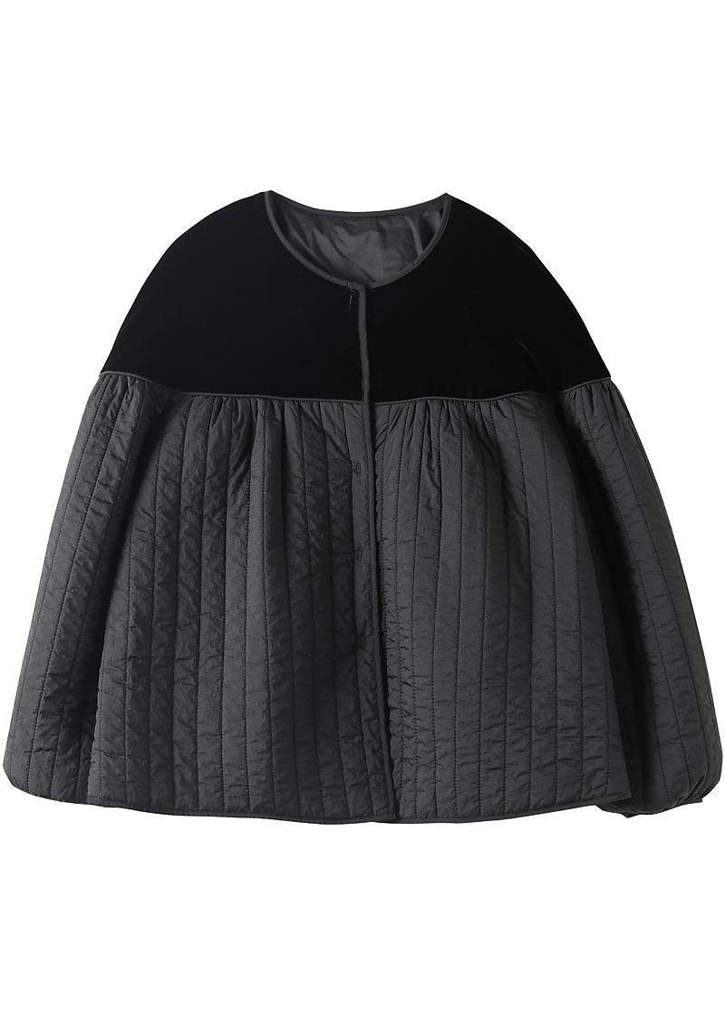 Kvinnors Vinterjacka med Knapp och Patchwork 3