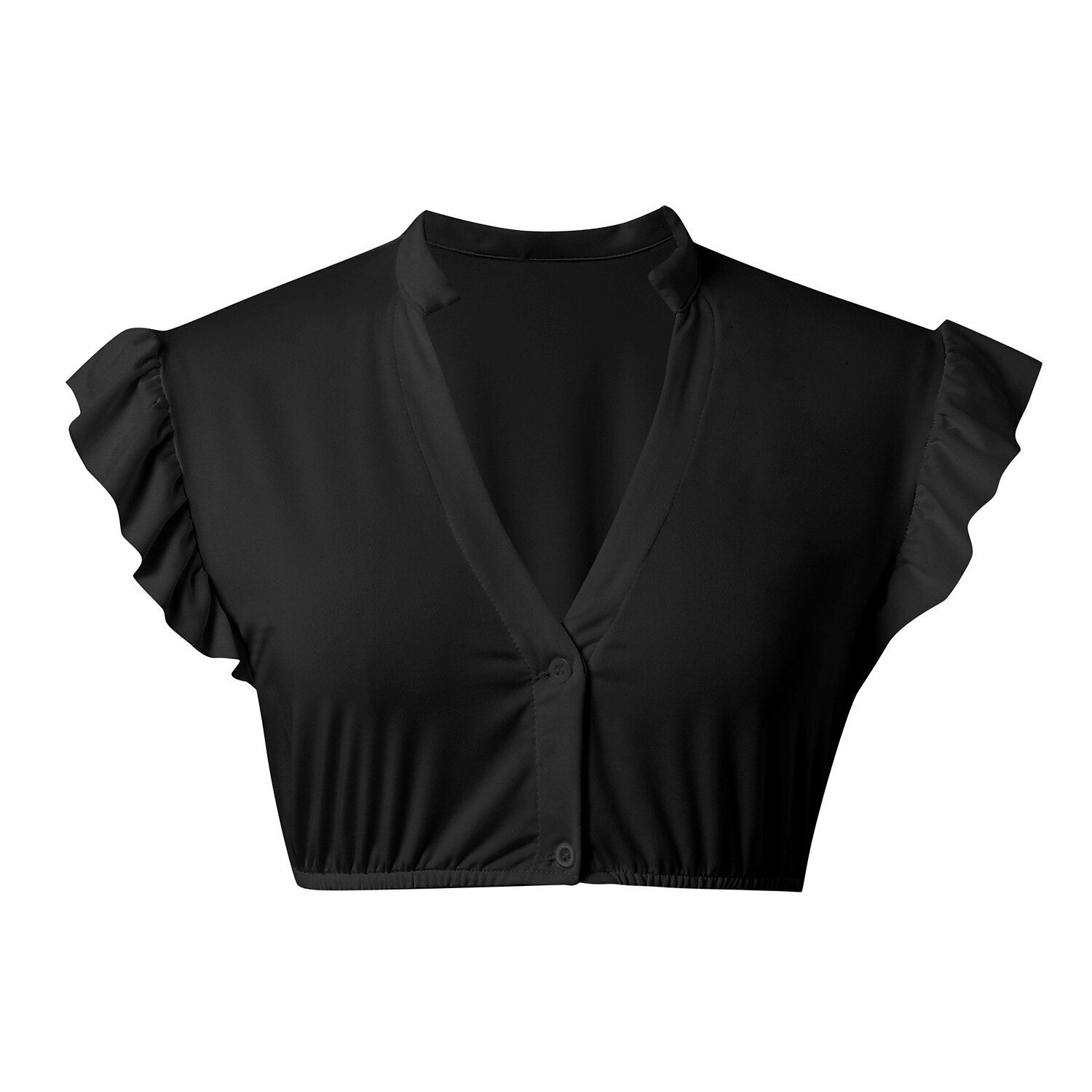 Kvinnors Vit Blus med Volangärmar i Traditionell Stil 1