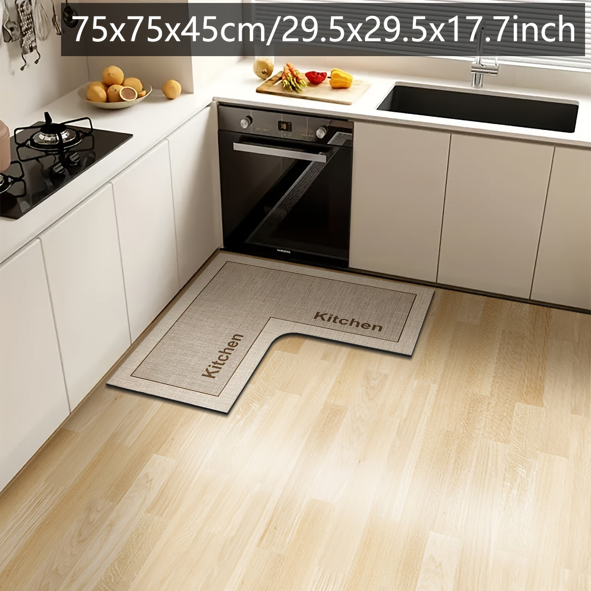 L-formad Köksmatta Med Halkfri Bas För Komfort Och Stil 7